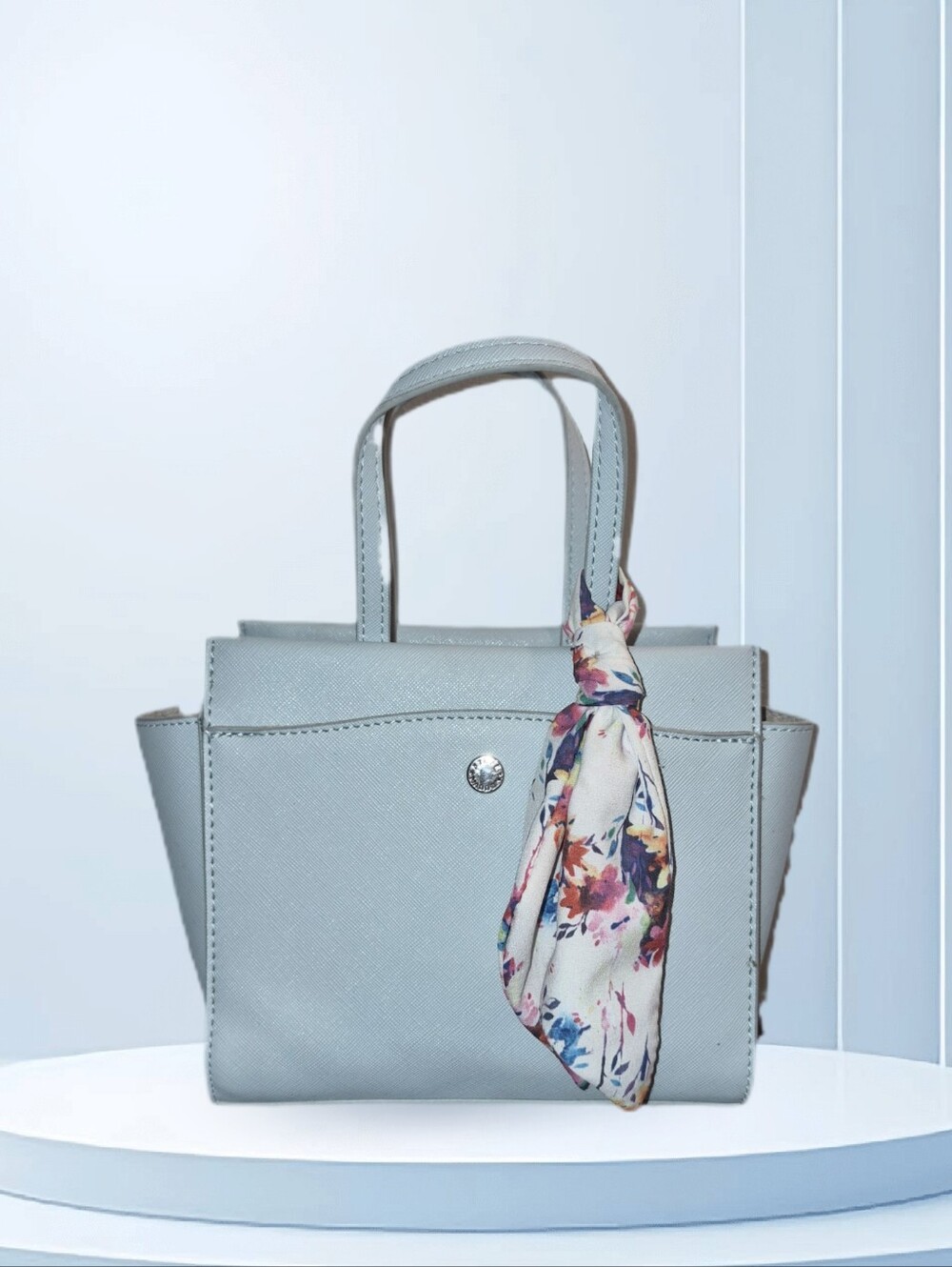 Steve Madden Light Blue Bolton Mini Crossbody with Floral Scarf